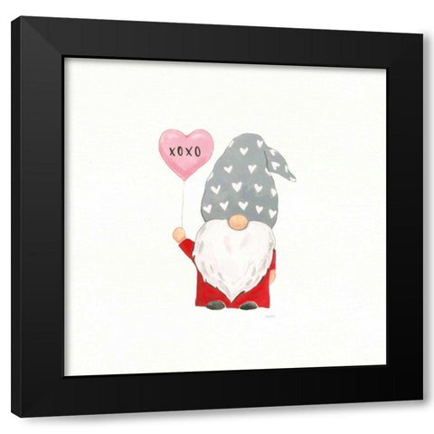Gnomes in Love II Black Modern Wood Framed Art Print by Jackson, Jenaya
