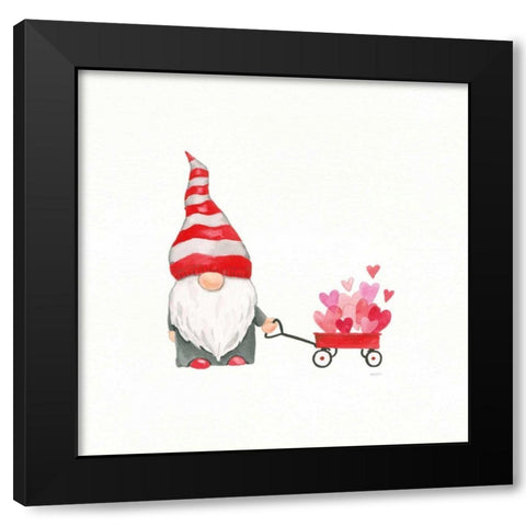 Gnomes in Love III Black Modern Wood Framed Art Print by Jackson, Jenaya