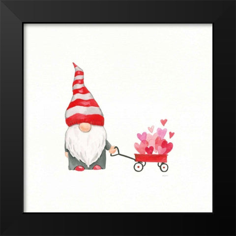 Gnomes in Love III Black Modern Wood Framed Art Print by Jackson, Jenaya