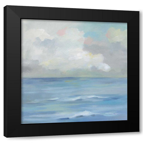 Morning Seaside Clouds Black Modern Wood Framed Art Print by Vassileva, Silvia