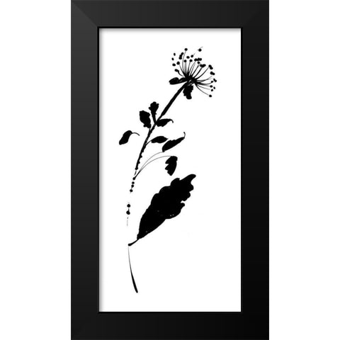 Silhouette Floral III Black Modern Wood Framed Art Print by Wild Apple Portfolio