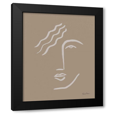 Neutral Faces I Black Modern Wood Framed Art Print with Double Matting by Zaman, Farida