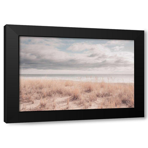Soft Oceans Black Modern Wood Framed Art Print by Larson, Nathan