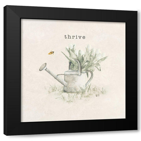 Garden Watering Can Black Modern Wood Framed Art Print by Blum, Cheri