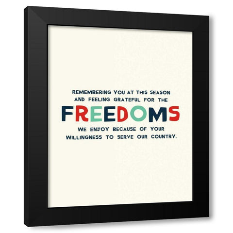 Freedoms Black Modern Wood Framed Art Print with Double Matting by Mullan, Michael