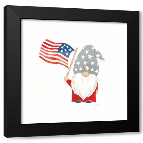 Patriotic Gnomes II Black Modern Wood Framed Art Print with Double Matting by Jackson, Jenaya