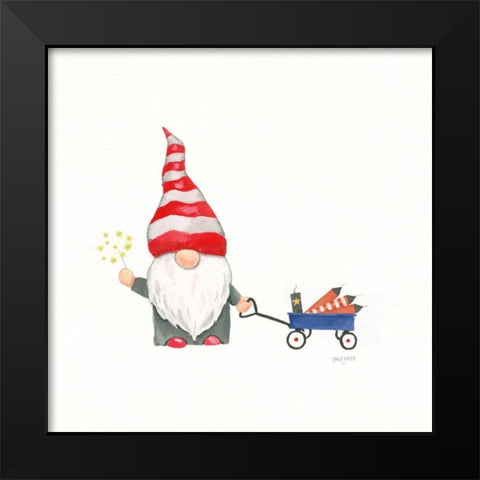 Patriotic Gnomes III Black Modern Wood Framed Art Print by Jackson, Jenaya