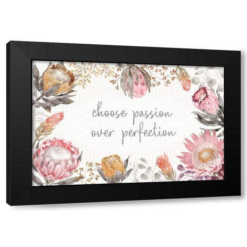 Petal Passion I Soft Boho Black Modern Wood Framed Art Print with Double Matting by Grove, Beth