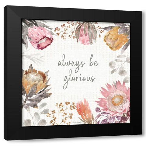 Petal Passion II Soft Boho Black Modern Wood Framed Art Print with Double Matting by Grove, Beth