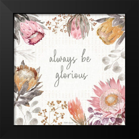 Petal Passion II Soft Boho Black Modern Wood Framed Art Print by Grove, Beth