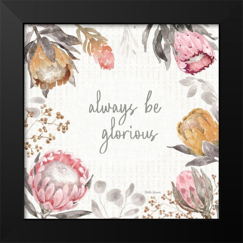 Petal Passion III Soft Boho Black Modern Wood Framed Art Print by Grove, Beth