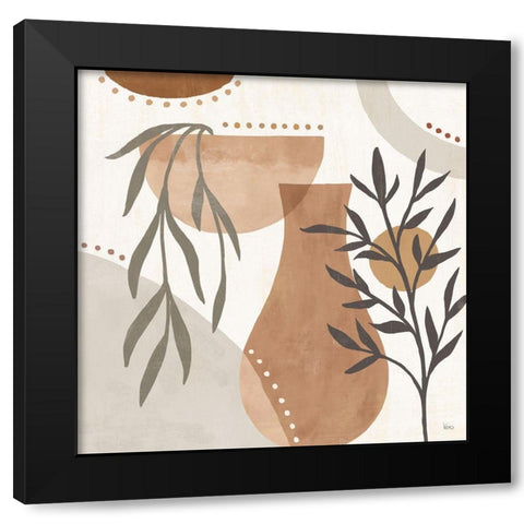 Botanical Form III Neutral Black Modern Wood Framed Art Print with Double Matting by Charron, Veronique