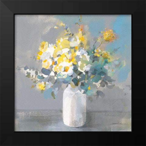 Touch of Spring I White Vase Black Modern Wood Framed Art Print by Nai, Danhui