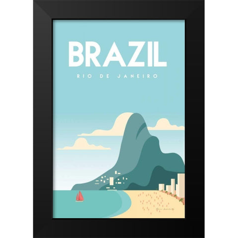 Brazil Black Modern Wood Framed Art Print by Escalante, Omar