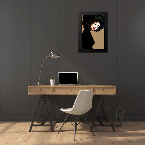 Soul v2 Black Modern Wood Framed Art Print by Charro, Mercedes Lopez