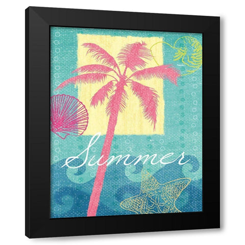 Beach Party V Black Modern Wood Framed Art Print with Double Matting by Charron, Veronique