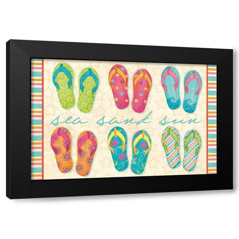 Beach Party VI Black Modern Wood Framed Art Print by Charron, Veronique