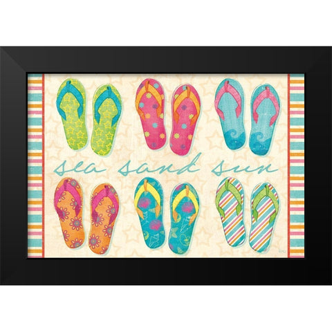 Beach Party VI Black Modern Wood Framed Art Print by Charron, Veronique