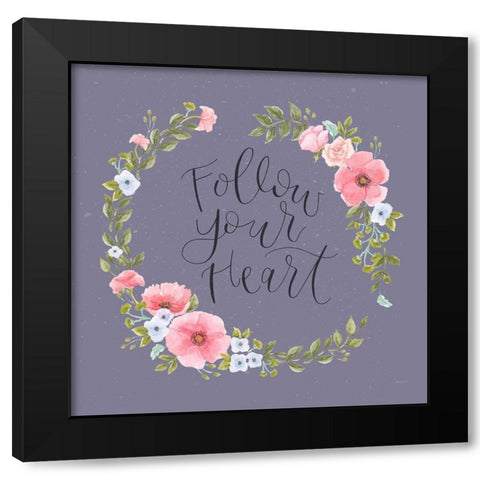 Cottage Nostalgia II Lilac Black Modern Wood Framed Art Print by Jackson, Jenaya