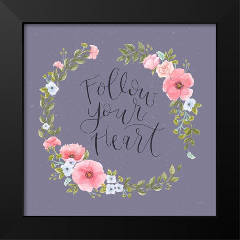 Cottage Nostalgia II Lilac Black Modern Wood Framed Art Print by Jackson, Jenaya