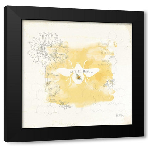 Bee and Bee VII Honeycomb Black Modern Wood Framed Art Print with Double Matting by Pertiet, Katie