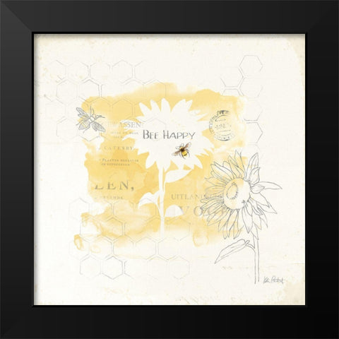 Bee and Bee VIII Honeycomb Black Modern Wood Framed Art Print by Pertiet, Katie