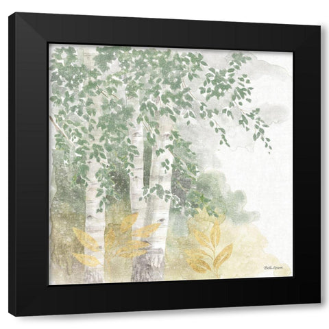 Natures Leaves II Sage Black Modern Wood Framed Art Print with Double Matting by Grove, Beth