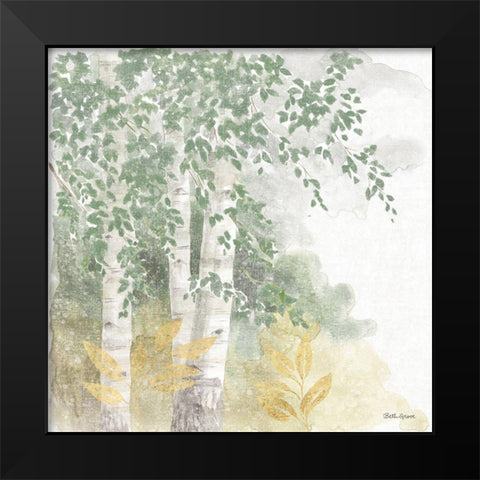 Natures Leaves II Sage Black Modern Wood Framed Art Print by Grove, Beth