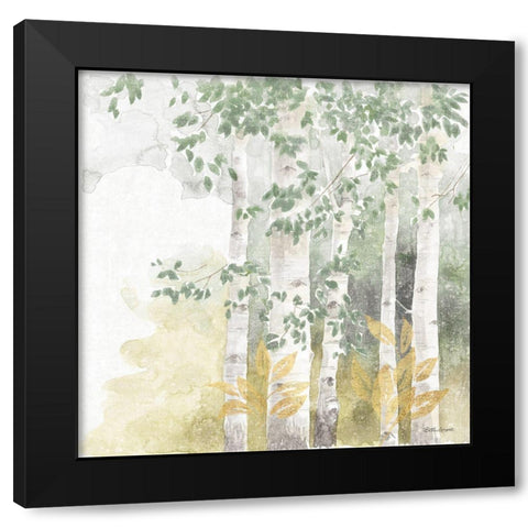 Natures Leaves III Sage Black Modern Wood Framed Art Print by Grove, Beth