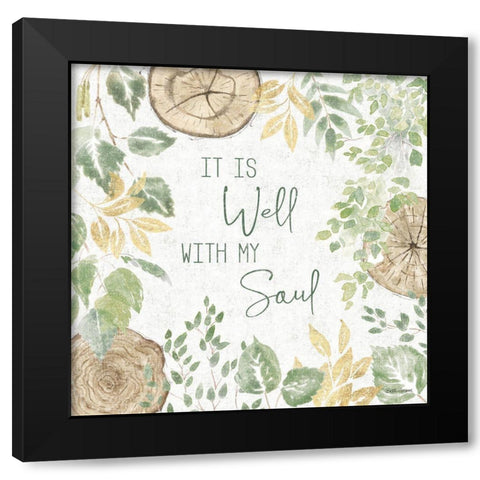 Natures Leaves IV Sage Black Modern Wood Framed Art Print with Double Matting by Grove, Beth