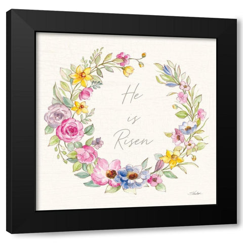 Happy Easter IV Risen Black Modern Wood Framed Art Print by Vassileva, Silvia