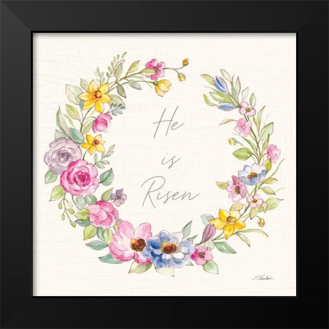 Happy Easter IV Risen Black Modern Wood Framed Art Print by Vassileva, Silvia