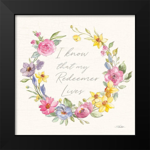 Happy Easter V Redeemer Black Modern Wood Framed Art Print by Vassileva, Silvia