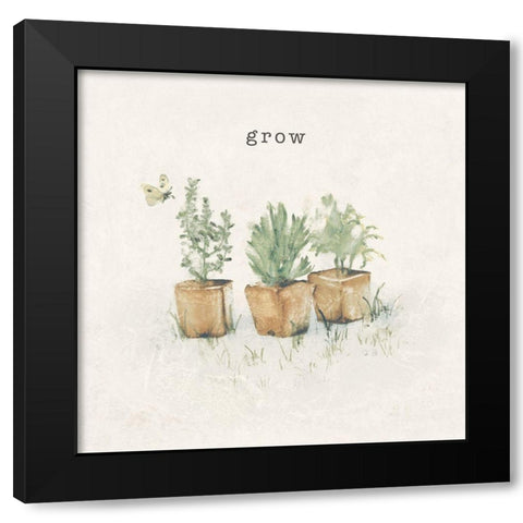 Garden Plants Black Modern Wood Framed Art Print with Double Matting by Blum, Cheri