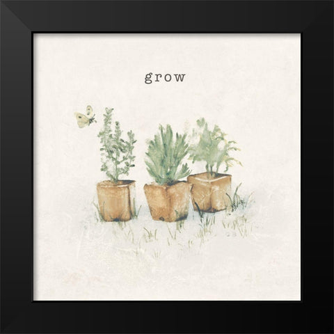 Garden Plants Black Modern Wood Framed Art Print by Blum, Cheri