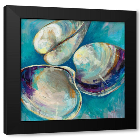 Shell Trio Black Modern Wood Framed Art Print with Double Matting by Vertentes, Jeanette