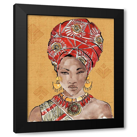 African Flair IV Warm Black Modern Wood Framed Art Print with Double Matting by Tavoletti, Anne