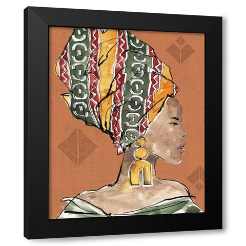 African Flair V Warm Black Modern Wood Framed Art Print with Double Matting by Tavoletti, Anne