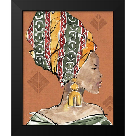 African Flair V Warm Black Modern Wood Framed Art Print by Tavoletti, Anne