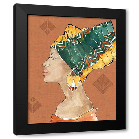 African Flair VII Warm Black Modern Wood Framed Art Print with Double Matting by Tavoletti, Anne