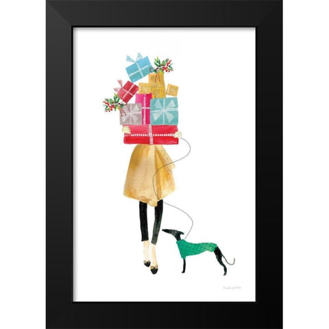 Holiday Mood II Black Modern Wood Framed Art Print by Charro, Mercedes Lopez