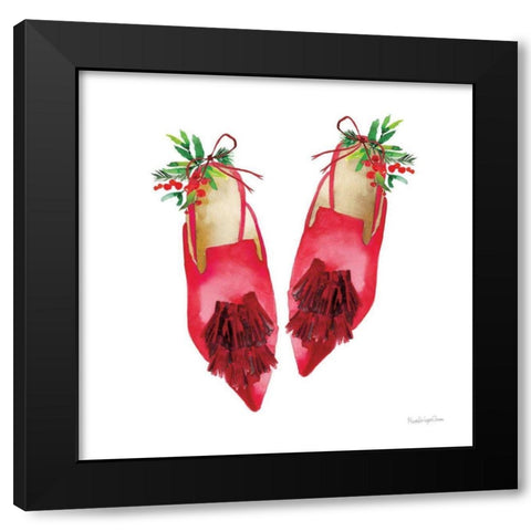 Christmas Eve Mules I Black Modern Wood Framed Art Print by Charro, Mercedes Lopez