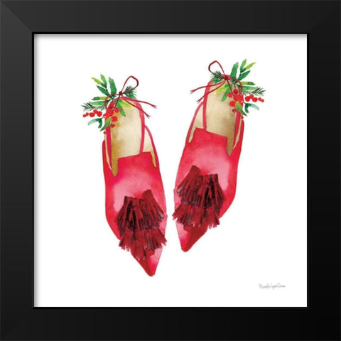Christmas Eve Mules I Black Modern Wood Framed Art Print by Charro, Mercedes Lopez