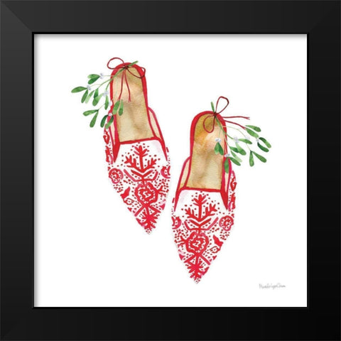 Christmas Eve Mules II Black Modern Wood Framed Art Print by Charro, Mercedes Lopez