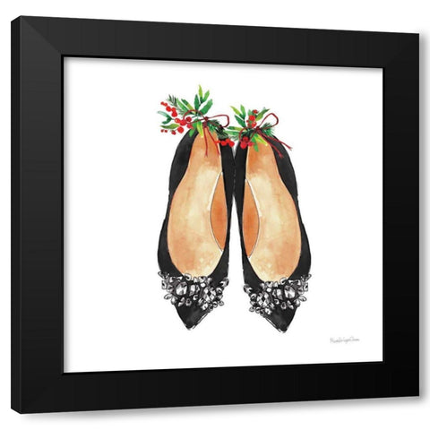 Christmas Shoes I Black Modern Wood Framed Art Print with Double Matting by Charro, Mercedes Lopez