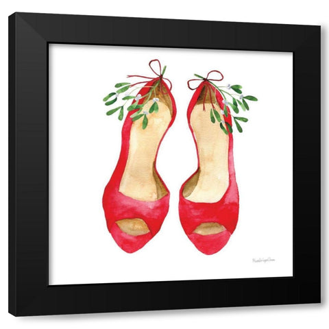 Christmas Shoes II Black Modern Wood Framed Art Print with Double Matting by Charro, Mercedes Lopez