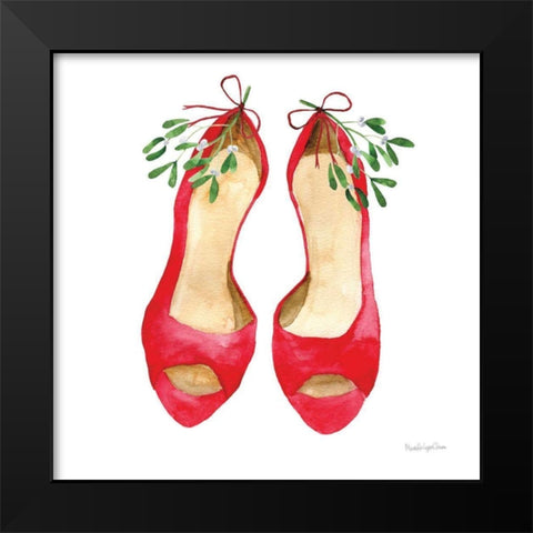 Christmas Shoes II Black Modern Wood Framed Art Print by Charro, Mercedes Lopez