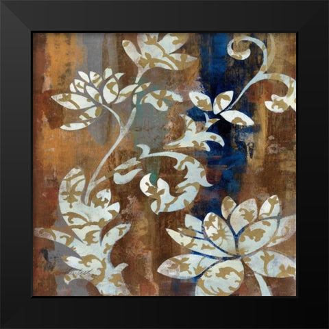 Moonlight Magnolia Silhouette I Black Modern Wood Framed Art Print by Vassileva, Silvia