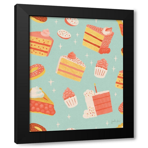 Fresh Baked Pattern VA Black Modern Wood Framed Art Print with Double Matting by Penner, Janelle