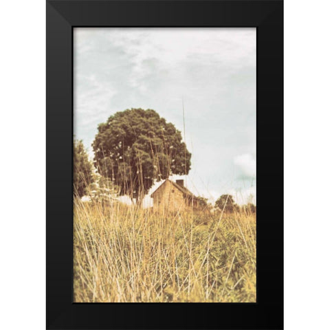 Grass and Sky Light Black Modern Wood Framed Art Print by Aledanda